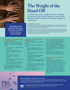 The Weight of the Hand-Off